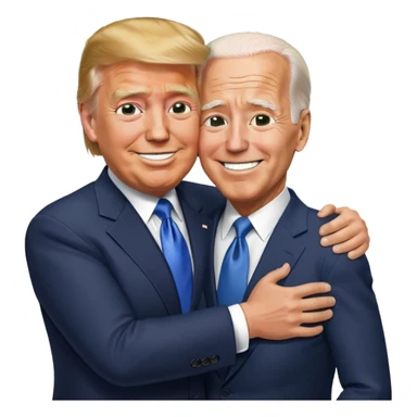 Trump hugging Joe Biden  sticker