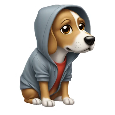 Dog wearing a hoodie ￼ sticker