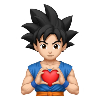 Goku con un corazón azul  sticker