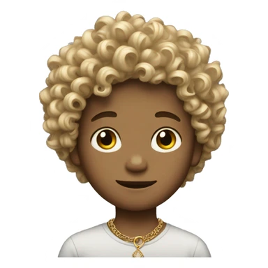 curly haired boy in jewelry sticker