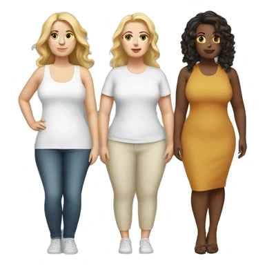 3 white women plus size sticker