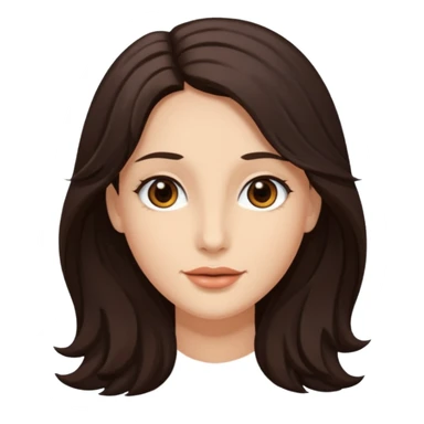 Briseide ha i capelli lunghi e castano scuro e leggermente ondulati, gli occhi castani e ha il viso allungato sticker