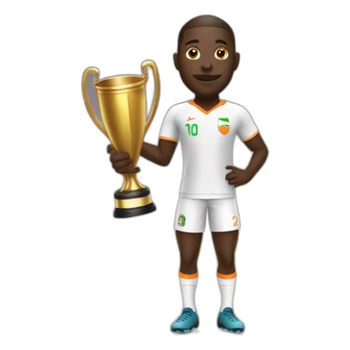 Ivorian footballer with can trophy  sticker