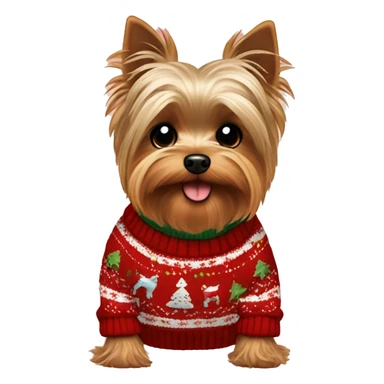 Yorkie with chirstmas sweater sticker