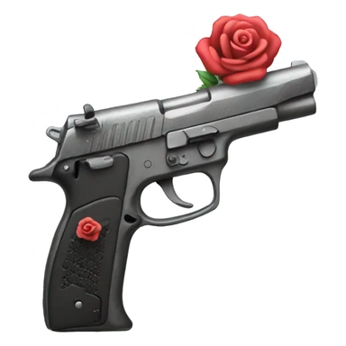 gun with tiny embedded rose sticker