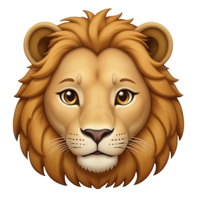 neutral headshot of a confident female lion sticker