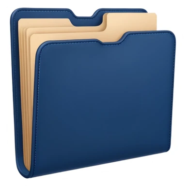 a dark blue file with blank name label on it sticker