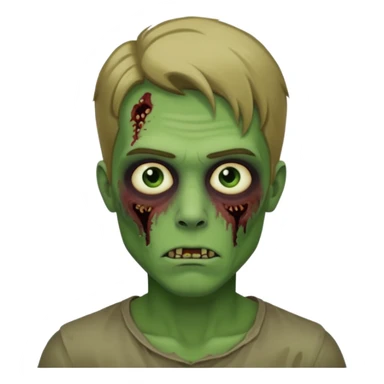 handsome aesthetic dark blonde hair zombie man with green skin sticker