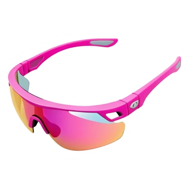 chunky pink sport sunglasses with protective visor lens, substantial build sticker