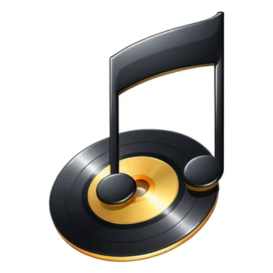 music note with a music disc sticker