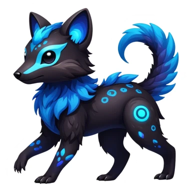 Epic Edgy Cute Colorful Vibrant Dark Nebula Modern Vernid-Protogen-creature-animal, full body sticker