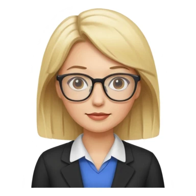 blond female teacher sticker