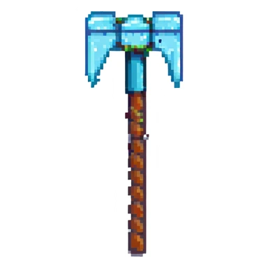minecraft pickaxe pixel art style sticker