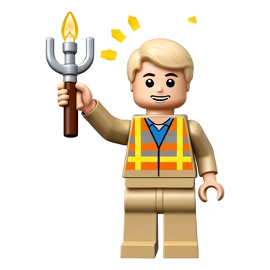 Lego guy celebrating victory sticker