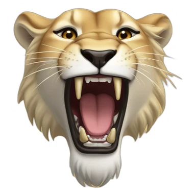 Lioness roaring sticker