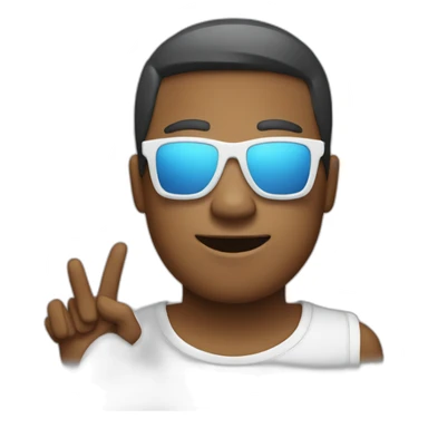 Emojis square wearing sunglasses with peace hand sticker