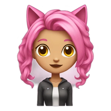 Catgirl with pink hair sticker