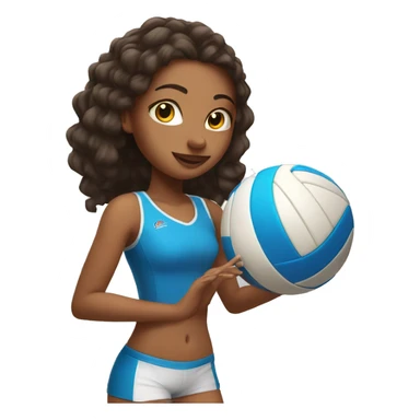 Extremely pretty girl playing volleyball sticker