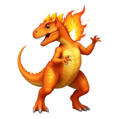 Dinosaur dancing with fire sticker