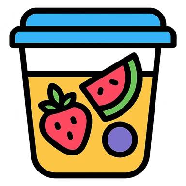 plastic fruit pot colored icon with black outlines sticker