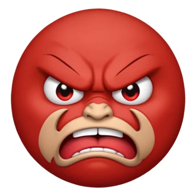 circle emoticon, furious face, cartoonish expression sticker