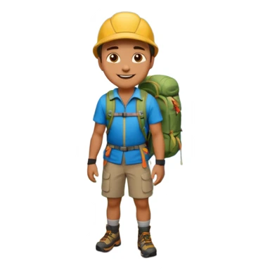 man standing on a mountain peak, apple style emoji sticker
