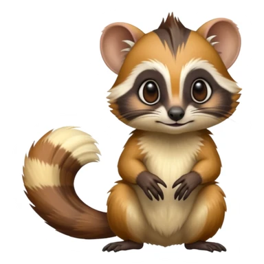 Colorful shiny hyper-realistic cute smooth soft fuzzy Tamarin-Numbat-hybrid (full body) sticker