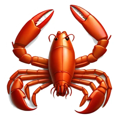 cooked red lobster served on a plate, with a focus on its claws and tail, vibrant and appetizing.” sticker