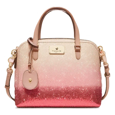 Realistic blush pink to tan ombre glitter kate spade satchel purse. sticker