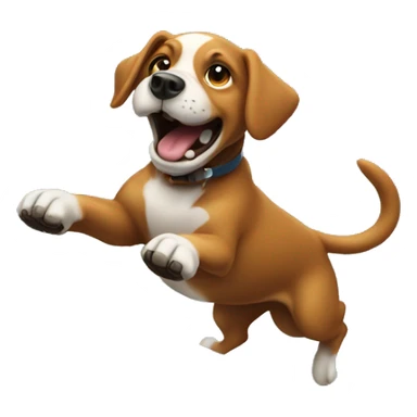 dog jumping anvil sticker