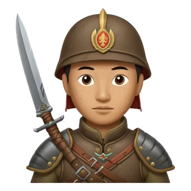 horse mogolian ancient army with small knife sticker