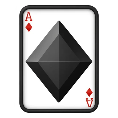 3d diamond shape matte black. diamond shape like on a playing card sticker