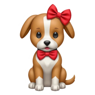 animatronic dog with red bow time like fnaf but dog emoji ios only face sticker
