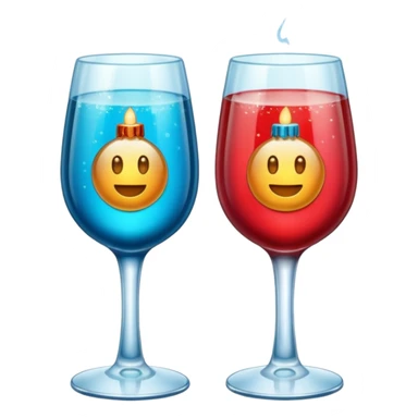 Dos copas con colores navideños brindando sticker