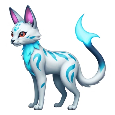 Neon Vibrant Pulsating Trail-glowing Chromatic Trico-Serval-Absol-Salamence-Silvally-fusion-hybrid sticker