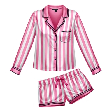 Striped pink and white silk Victoria’s Secret pajama set sticker