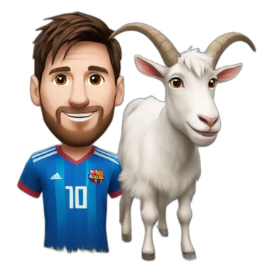 Lionel Messi with a goat sticker