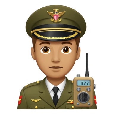 Military man with radio  sticker
