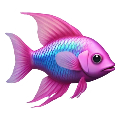 Iridescent betafish pink sticker