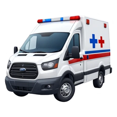 Ambulance - Ford Transit 350 (Model Year: 2021) (Iconic colour: White with red and blue lights) sticker