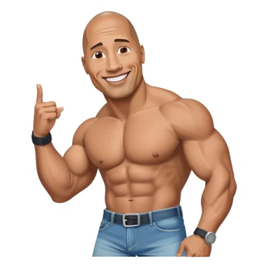 Dwayne the rock Johnson flirty in Jean shorts sticker