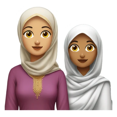 One young hijab women and one desi young women in saree sticker