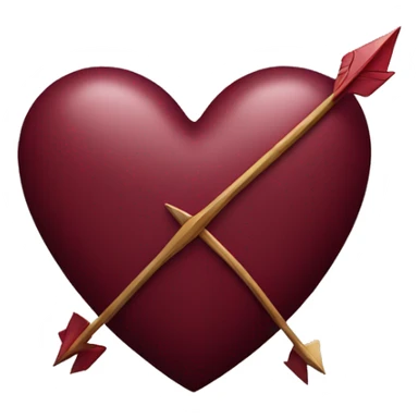Burgundy heart with arrow sticker