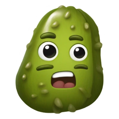 Skin colored pickle with two wrinkly spheres at the base sticker