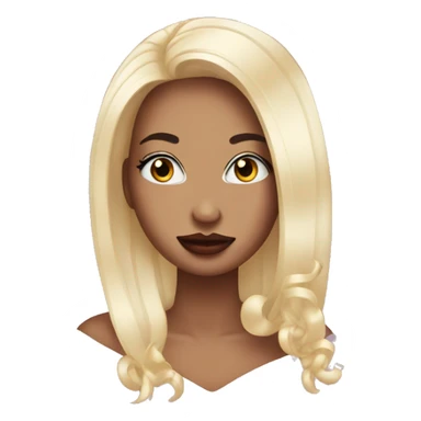  Emoji with long eyelashes and glossy lips with nails sticker