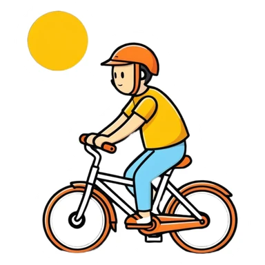 Riding bike in sun  sticker