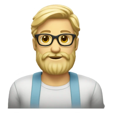 un homme blond avec lunettes et barbe sticker