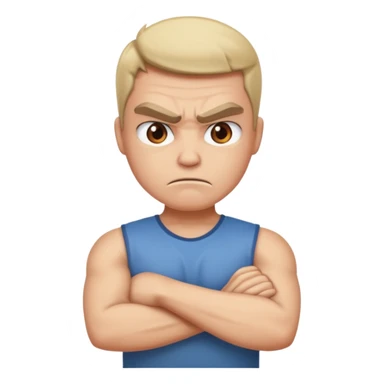 Angry with arms crossed sticker