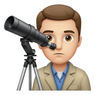 Jealousy - fear of losing someone's affection to a rival - looking through telescope sticker