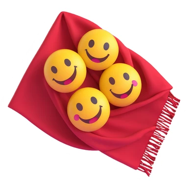 3D smiley emoji, round shape, in love: loving smiley couple sharing a scarf sticker